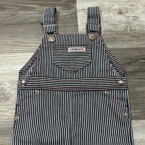 Vintage 80s‎ 90s Health-Tex Hickory Stripe Baby 24M Retro USA Made Bib Overalls